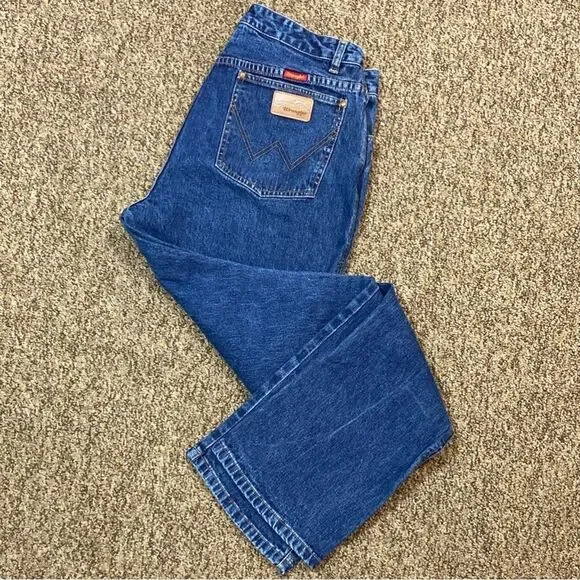 Vintage Unisex Classic Wrangler TM Jeans 32/33 Approximately No Label 🏷️ - Picture 14 of 16